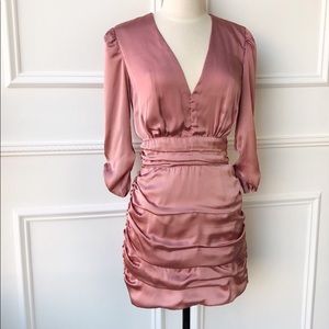 Rosewood Satin Ruched Dress